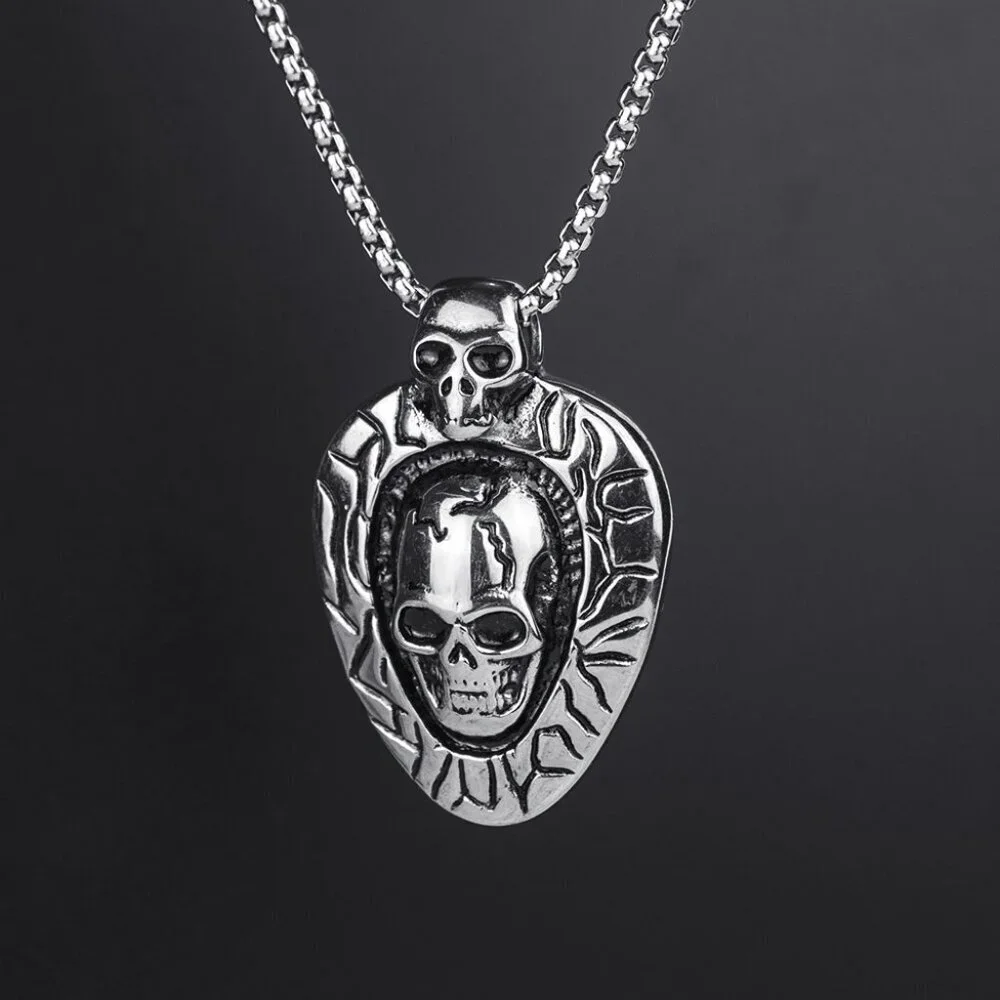 Retro Punk Gothic Skull Necklace for Men, BL55590012